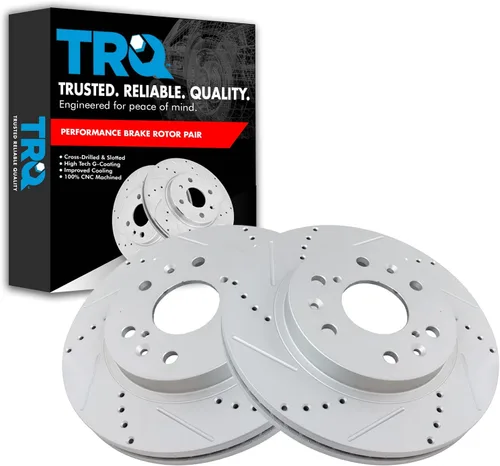 Miniatura 266 de TRQ Juego de rotores de freno de rendimiento trasero con revestimiento G premium compatible con Mazda 6 2014-2021