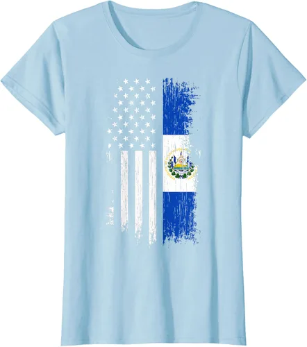 Miniatura 29 de Camiseta de la bandera de Estados Unidos salvadoreño - Camiseta de El Salvador USA