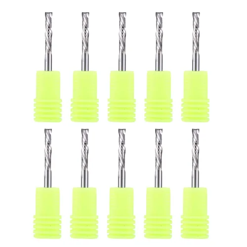 Miniatura 13 de Brocas de enrutador en espiral hacia arriba y abajo, broca de compresión de 1/4 de pulgada de diámetro de corte, 1 pulgada de longitud de corte