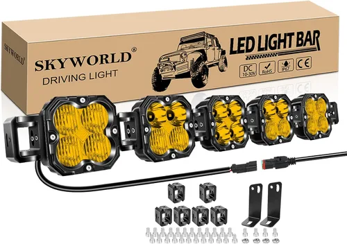 Miniatura 19 de SKYWORLD Luz LED Cuadrada Tipo Pod de 4.3 pulgadas, 30W 2500 LM, Luz Antiniebla de Conducción Todoterreno para Carro 4x4 Camión UTE ATV Barco