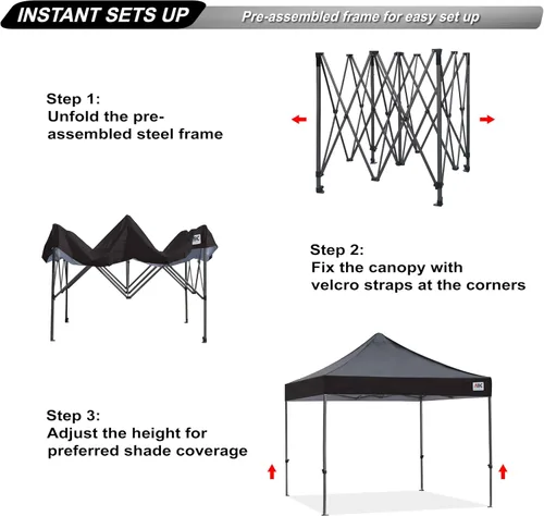 Miniatura 2 de ABCCANOPY Toldo Desplegable – Carpa/Toldo Portátil para Patio Exterior de 8 x 8 Pies, Resistente para Patio Trasero y Terraza con 4 Sacos de Arena