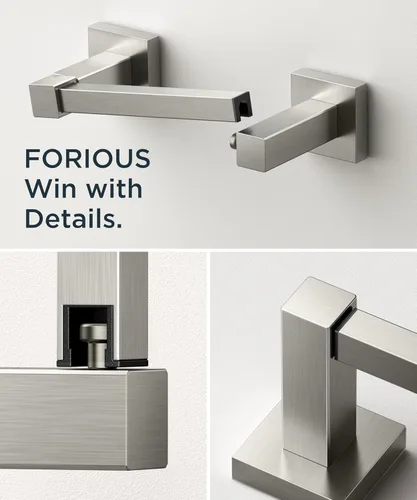 Miniatura 92 de FORIOUS Soporte de pared para papel higiénico, soporte de rollo de papel higiénico de doble poste giratorio de acero inoxidable para baño, Blanco