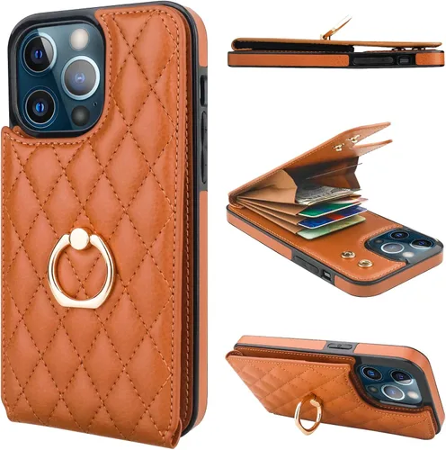 Miniatura 10 de Folosu Funda compatible con iPhone 13 Pro Max con soporte para tarjetas, rotación de 360°, soporte de anillo de dedo con función atril, bloqueo