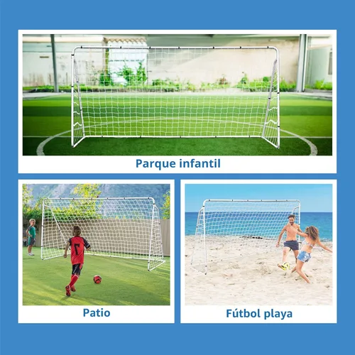 Miniatura 5 de F2C Soccer Net 12 x 6 Soccer Goal for Backyard, Steel Frame for Kids, Adult Portable Shooting Training Aid with Carry Bag,Ground Stakes Waterproof