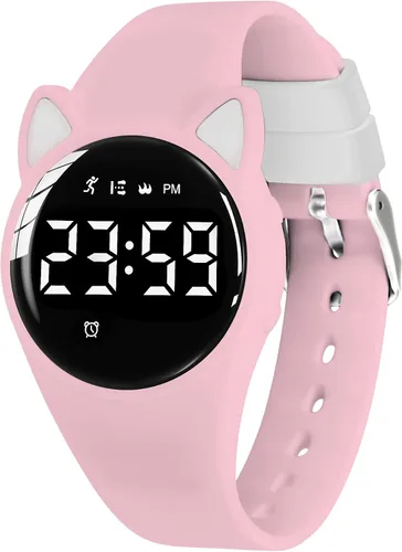 Miniatura 41 de Relojes para niños y niñas, reloj deportivo digital con contador de pasos, podómetro, alarma de vibración, sin aplicación, impermeable, rastreador