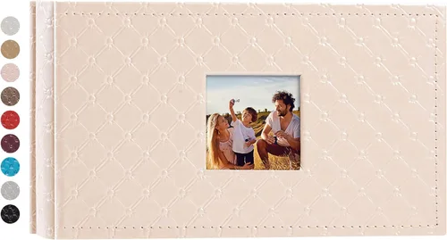Miniatura 39 de Mublalbum Álbum de Fotos Pequeño 4x6 300 Fotos Cubierta de Cuero Libro de Fotos con Bolsillos Horizontales para Bebé Boda Aniversario y Familia Azul