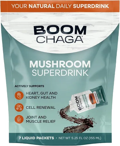 Superbebida de hongos, concentrado líquido con antioxidantes para antiinflamación y refuerzo de inmunidad, beta-glucanos para la salud del corazón,