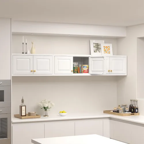 Miniatura 2 de Armario de almacenamiento de metal con puertas, gabinetes de almacenamiento de cocina pequeños, gabinete de pared blanco, gabinete de oficina