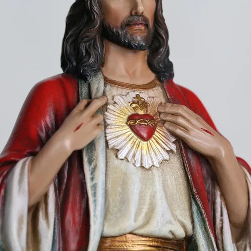 Miniatura 6 de Estatua católica del Sagrado Corazón de Jesús de BC, figura de 6" de Jesucristo, regalos religiosos inspiradores para decoración del hogar