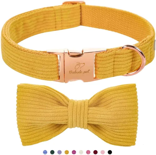 Miniatura 50 de Collares Verdes para Perros Pequeños, Lindo Collar de Pana para Perro con Corbatín, Hebilla de Metal de Seguridad, Collares Ajustables