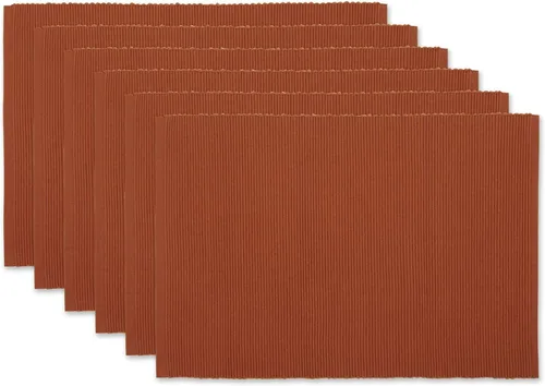 Miniatura 26 de DII - Juego de manteles individuales acanalados para uso diario 100% algodón, 13x19, gris, 6 piezas