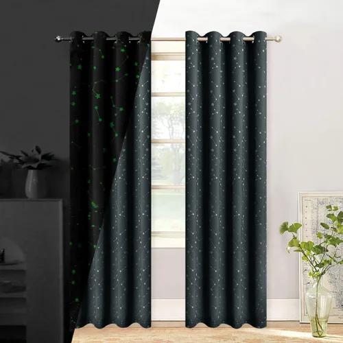 Miniatura 11 de Cortinas opacas negras para dormitorio, cortinas de oscurecimiento de habitación de 63 pulgadas de largo, cortinas opacas para sala de estar