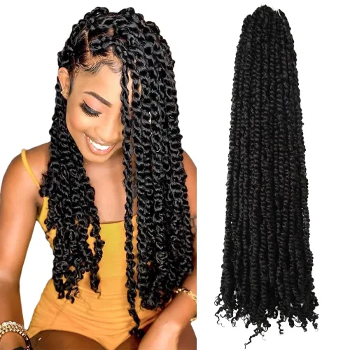 Miniatura 83 de BOHOBABE Cabello de Ganchillo Pre-retorcido Passion Twist de 14 Pulgadas Cabello Corto Ombré Gris Pre-enrollado de Ganchillo Passion Twist para Gris