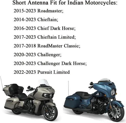 Miniatura 3 de Antena corta para motocicleta, apta para modelos selectos de motocicletas Can-Am Spyder, Indian, Honda, BMW, Victory Diseñada para recepción
