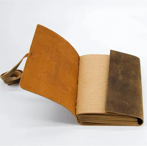 Miniatura 13 de Diario de cuero para mujeres y hombres en relieve de 8 x 6 pulgadas, hecho a mano, papel para manualidades, cuaderno de la madre tierra, cuaderno