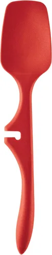 Miniatura 4 de Rachael Ray Utensilios y utensilios de cocina antiadherentes/cuchara perezosa, cuchara sólida y ranurada, 3 piezas, rojo