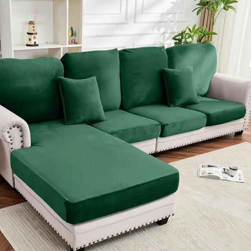 Miniatura 12 de Funda para Sofá de Terciopelo Elástico Funda de Cojín de Sofá 1 Pieza - Funda Deslizable Elástica Lavable para Asiento o Respaldo, Fundas de Asiento