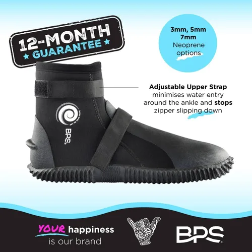 Miniatura 2 de BPS Botas de Buceo con Suela de Goma Antideslizante para Deportes Acuáticos 3mm 5mm 7mm Botas de Neopreno para Buceo, Esnórquel, Surf, Rafting