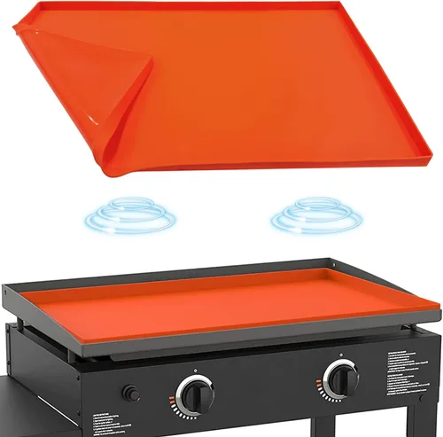 Miniatura 16 de Alfombrilla de silicona para parrilla Blackstone de 36 pulgadas, cubierta de silicona resistente de grado alimenticio, accesorios para parrilla Gris