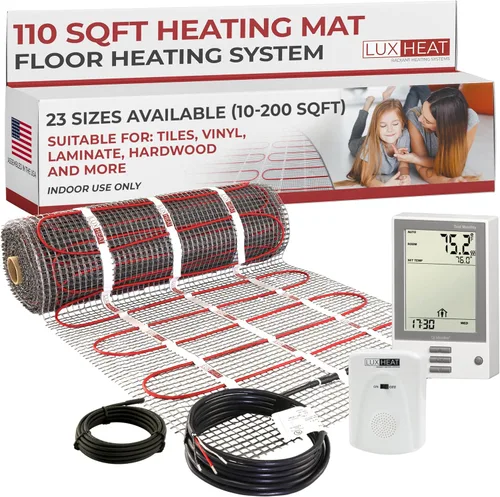 Miniatura 9 de LuxHeat Kit de alfombrilla de calefacción de suelo de 20 pies cuadrados – Sistema de calefacción de suelo radiante eléctrico de 120 V – Sistema