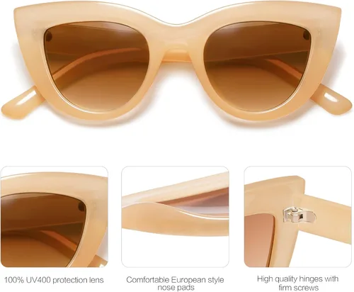 Miniatura 26 de SOJOS Retro Small Vintage Cat Eye Sunglasses for Women Cute Fashion UV400 Sunnies SJ2939