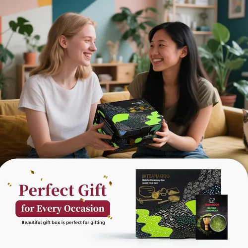 Miniatura 6 de TEANAGOO Juego de batidor de matcha, juego de 7 piezas, kit de matcha para ceremonia, juego de té matcha para hacer desayuno/café, juego de inicio