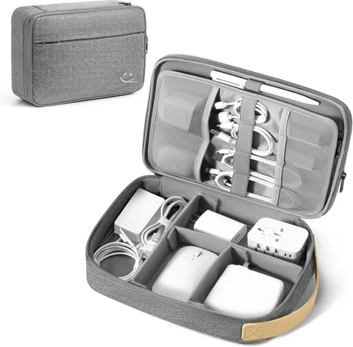 Miniatura 10 de Travelkin - Organizador de cables de viaje, organizador electrónico de viaje, bolsa organizadora de cables para cables, cargadores de teléfono, Negro