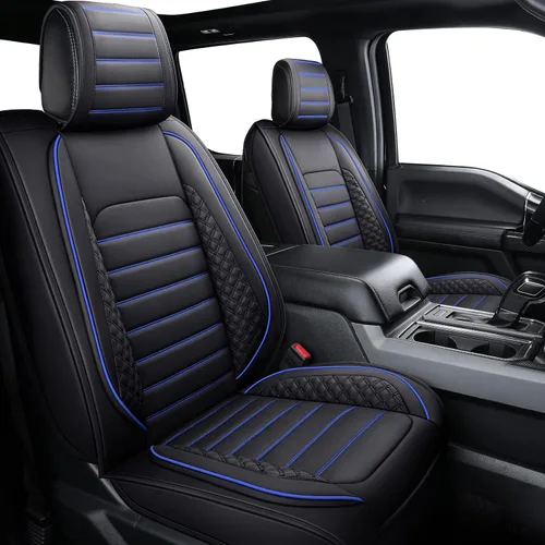 Miniatura 6 de YIERTAI Fundas de asiento de coche para asientos delanteros F150 2009-2022 y 2017-2022 F250 F350 F450 2017-2022 protectores de cojín de cuero