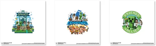 Trends International Gallery Pops Minecraft: Legends - Paquete de arte de pared con texto en inglés "Raise Your Banner" (3 unidades)