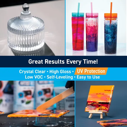 Miniatura 2 de TotalBoat Artist Resina Epoxi - Kit de Galón de 128 Oz. con Proporción de Mezcla 1:1 y Resistencia UV - Fórmula de Fundición Cristalina Transparente