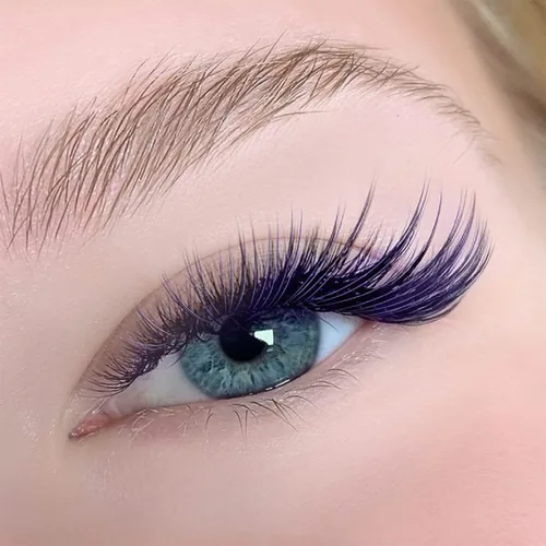 Extensiones de pestañas de colores, rizo D, 0.07 lavanda, morado, café, canela, extensiones de pestañas de diferentes colores, extensiones de