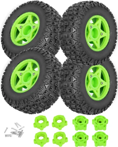 Miniatura 9 de Ruedas y neumáticos hexagonales RC de 0.472 in/0.551 in para camión escala 1/10, neumáticos de camión RC para 1/10 Slash 2WD 4 × 4 Senton Axia1 L0SI