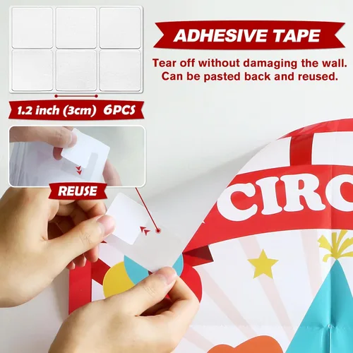 Miniatura 4 de PARTYLOUD Pin The Nose on The Clown, juegos de fiesta de circo, juegos de fiesta temática de carnaval, suministros de fiesta preescolar para niños