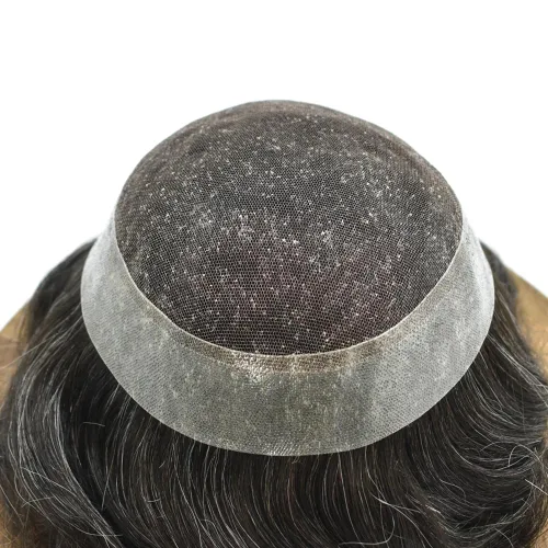 Miniatura 7 de Toupee para hombres, pieza de cabello humano real, sistema de reemplazo de encaje suizo suave para hombre, pieza de pelo de tupé, protesis capilar