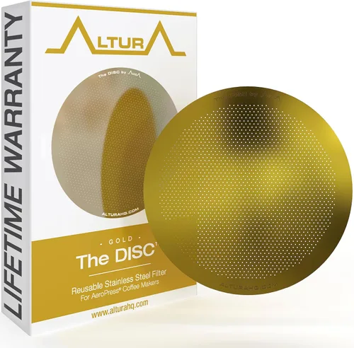 Miniatura 9 de ALTURA DISC FINE XL: Filtro prémium para cafeteras AeroPress XL + libro electrónico con recetas, consejos y más, acero inoxidable, lavable
