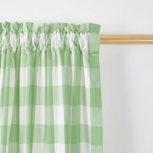 Miniatura 159 de Cenefas de cortina para ventana de 16 pulgadas de largo, 2 paneles de cuadros búfalo, cortinas pequeñas con bolsillo para barra, estilo clásico