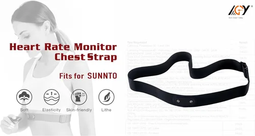 Miniatura 5 de Correa de repuesto para monitor de frecuencia cardíaca, banda ajustable para el pecho compatible con cinturón inteligente de frecuencia cardíaca