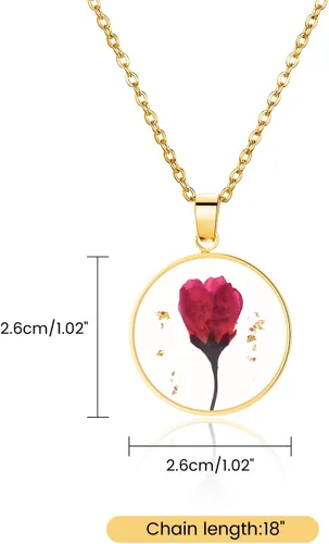 Miniatura 141 de Pressed Flower Necklace Gift for Women Personalized Handmade Necklaces Birth Flower Necklace