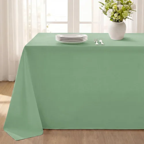 Miniatura 30 de Softalker Mantel rectangular, impermeable y resistente a las manchas, de tela, sin arrugas, lavable, cubierta de mesa de poliéster de 6.19 onzas por
