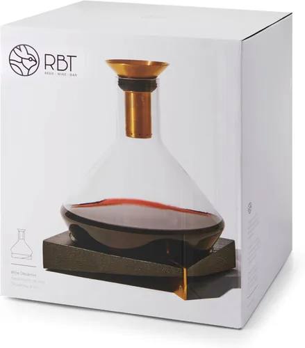 Miniatura 4 de RBT Decantador de vino prémium con colador de sedimentos y aireador integrado, jarra de cristal para mejorar el sabor y la claridad