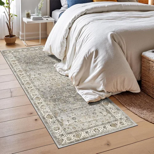 Miniatura 5 de Alfombra de pasillo lavable de 2 x 6 pies - Alfombras de cocina con respaldo antideslizante vintage suave estilo granja, alfombra de entrada
