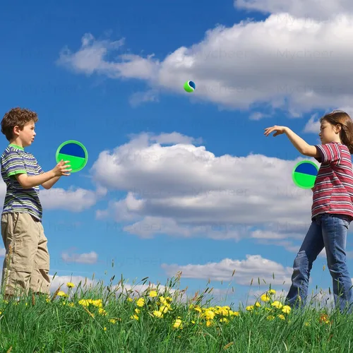 Miniatura 6 de Juguetes exteriores para niños de 4 a 8 años – Juego de pelotas para lanzar y atrapar, juegos al aire libre para niños y adultos con 6 paletas y 3