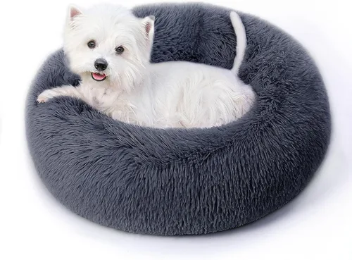 Miniatura 8 de Cama calmante para perros y gatos para gatos de interior, tamaño mediano, lavable, antideslizante, contra la ansiedad, camas tipo dona para perros