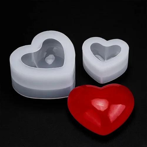 Miniatura 5 de WANDIC Moldes de silicona – 2 moldes de jabón 3D en forma de corazón para manualidades de jabón hechas a mano y resina