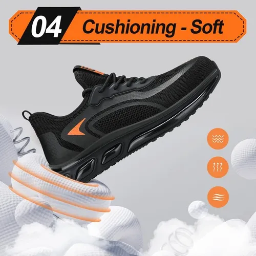 Miniatura 5 de Zapatos deportivos con punta de acero para hombre, zapatos ligeros para hombre, zapatos de trabajo cómodos, zapatos de seguridad con amortiguación
