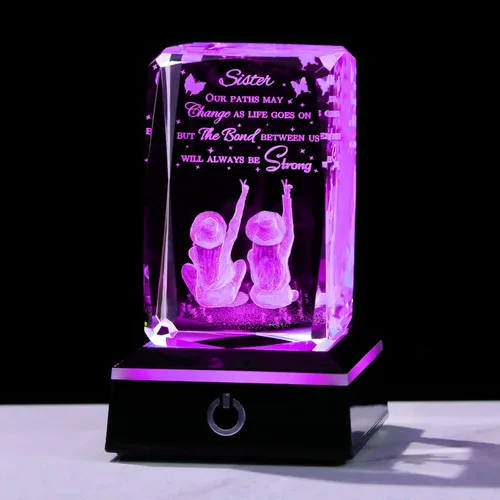 Miniatura 8 de Movdyka Regalos divertidos para hermanas, hermanas grabadas en 3D con base, el mejor regalo único de cumpleaños, Navidad, boda, graduación, hermana