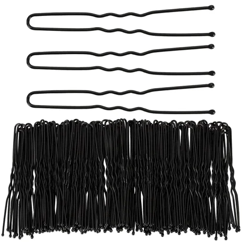 Miniatura 18 de Tbestmax 300 alfileres de moño en forma de U, para sujetar el pelo de ballet, red de pelo para mujer, 2.3 pulgadas, marrón 6CM Marrón - 300 Pcs