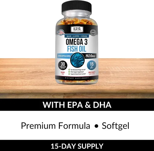 Miniatura 5 de Kaya Naturals Suplemento Omega 3 - Aceite de pescado Omega 3 hecho en la naturaleza, aceite de pescado pelágico 100% puro cosechado en el mar sin