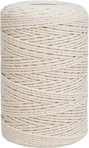 Miniatura 15 de Cuerda de cordel, 500 pies de algodón para carniceros de cocina, cuerda de cocina para manualidades, asar, envolver regalos, decoración de Blanco