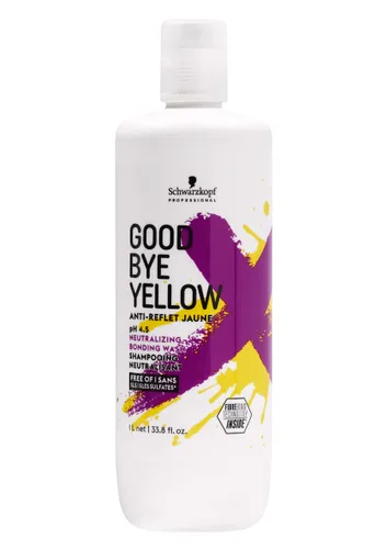 GOODBYE YELLOW Champú de lavado neutralizante - Equilibrio de color para tonos cobrizos y amarillos - Cuidado del cabello vegano limpiador con